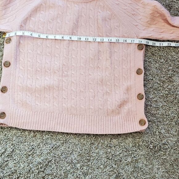J.Crew  Blush Cable Knit Sweater with Side Buttons - Picture 4 of 6